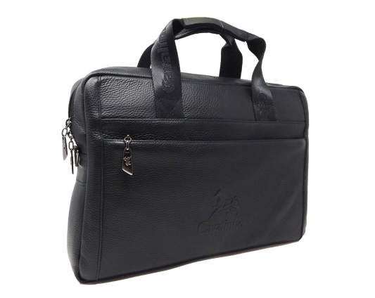 Cavalinho Soft Matte Pebbled Leather Laptop Bag 16" - Black - 18040257_a