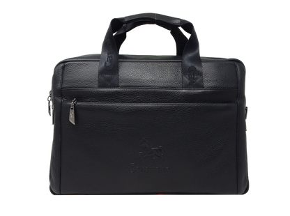 Cavalinho Soft Matte Pebbled Leather Laptop Bag 16" - Black - 18040257_f
