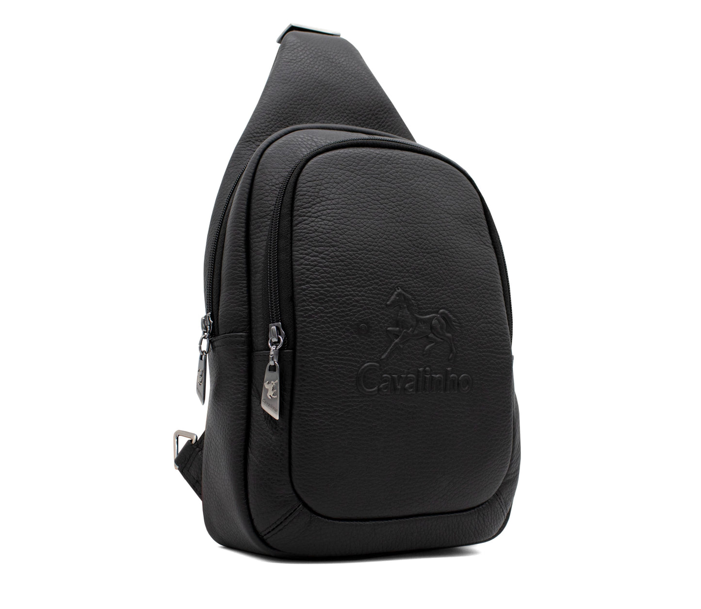 #color_ Black | Cavalinho Leather Sling Bag - Black - 18040416.01_2