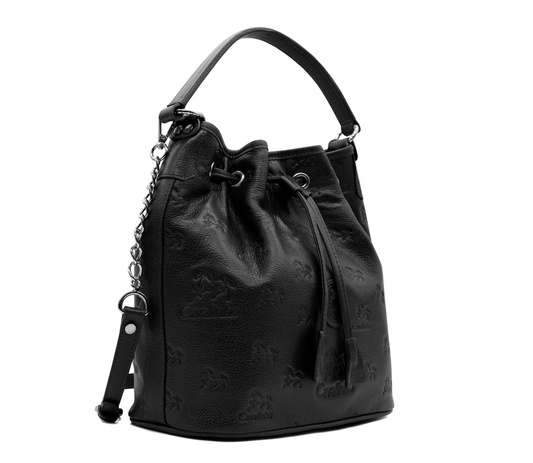 Cavalinho Cavalo Lusitano Leather Bucket Bag - Black - 18090281.13_2