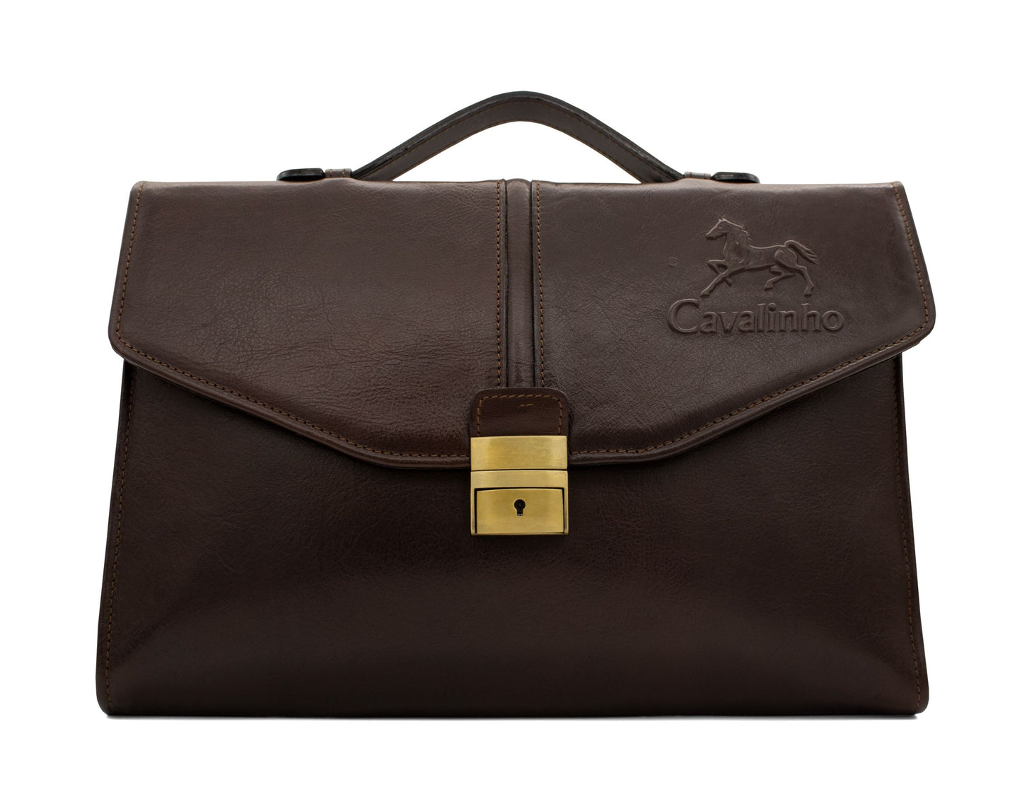 Cavalinho Leather Briefcase with Lock & Key - Brown - 18320172.02_P01