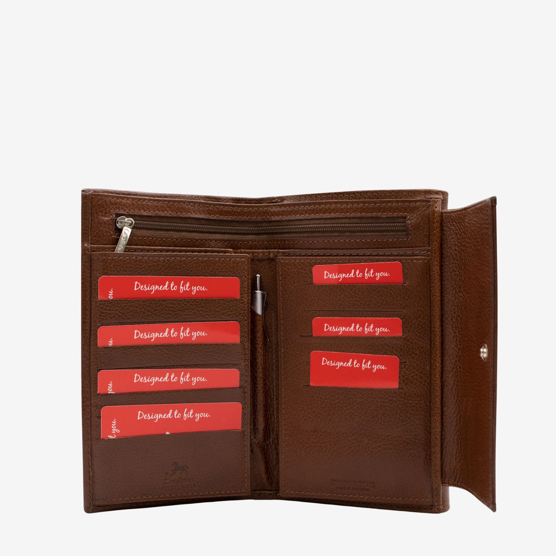 Cavalinho Cavalo Lusitano Leather Wallet for Women SKU 28090207.13 #color_SaddleBrown