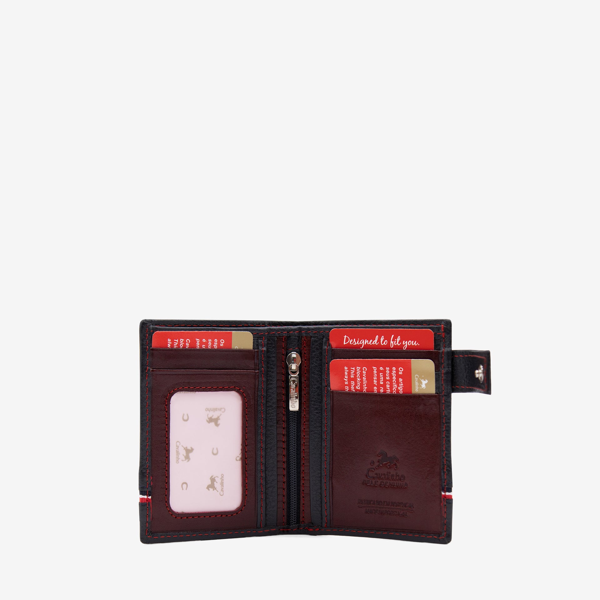 Cavalinho The Sailor Blue Bifold Slim Leather Wallet SKU 28150526.22 #color_Navy