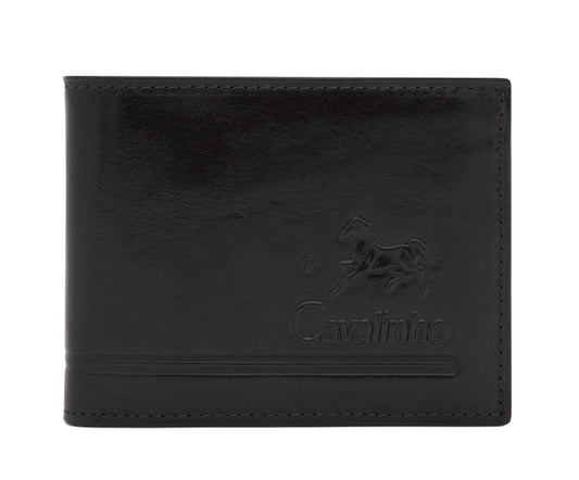 Cavalinho Men's Trifold Leather Wallet - Black - 28610508.01_1