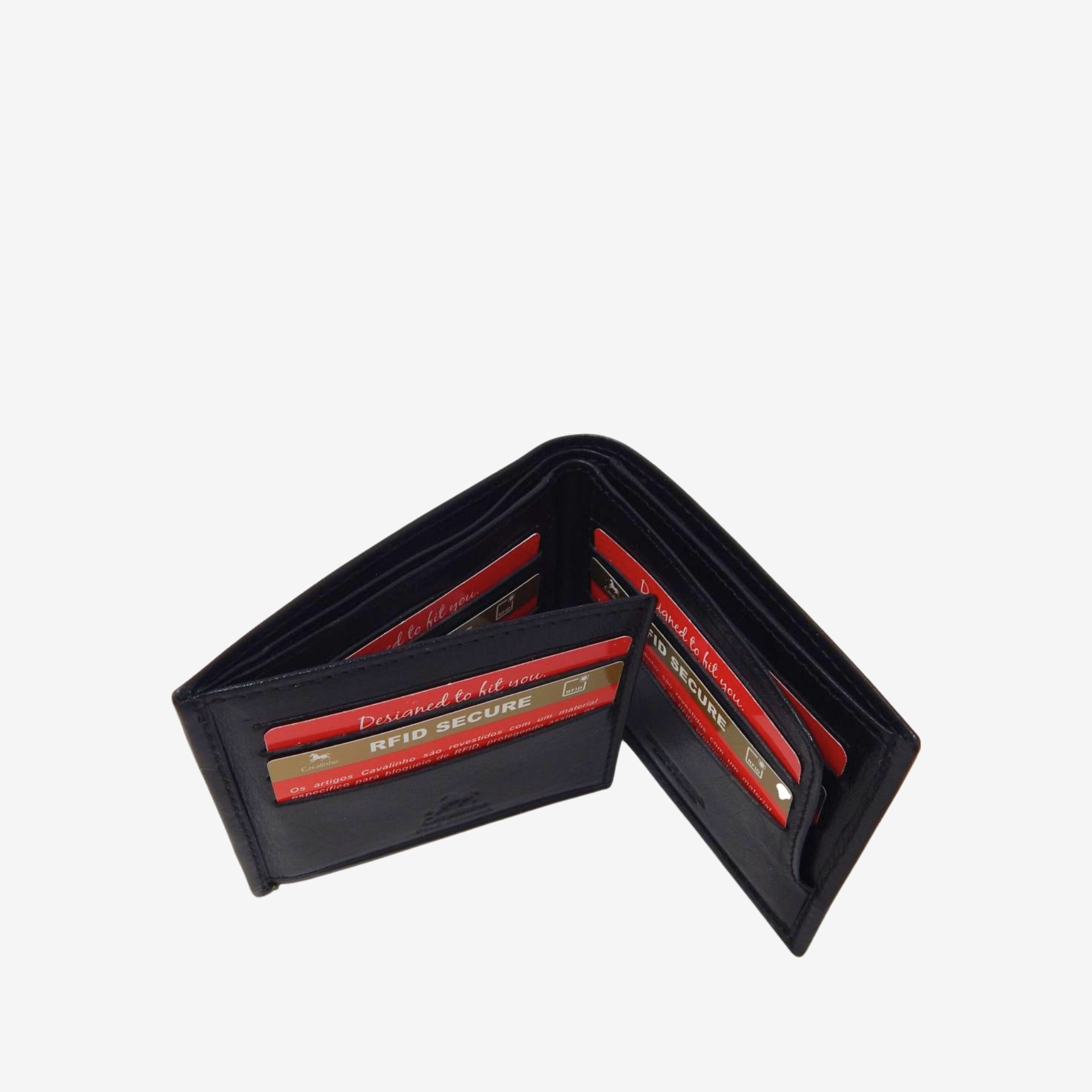 Cavalinho Men's Trifold Leather Wallet SKU 28610523.01.99 #color_Black