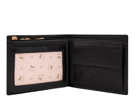 Cavalinho Men's Trifold Slim Leather Wallet - Black - 28610554-1