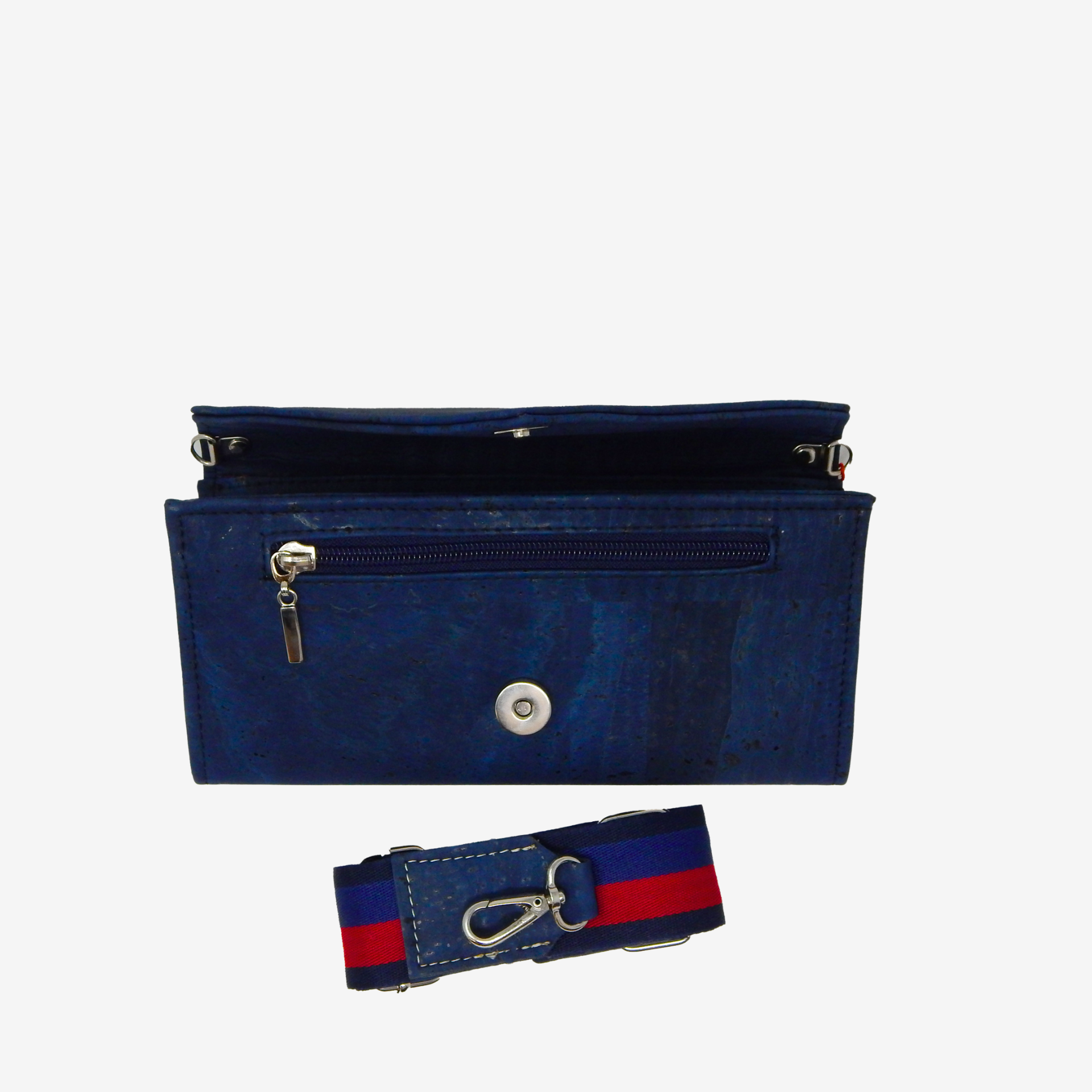 Artelusa Cork Clutch with Removable Strap  #color_Navy