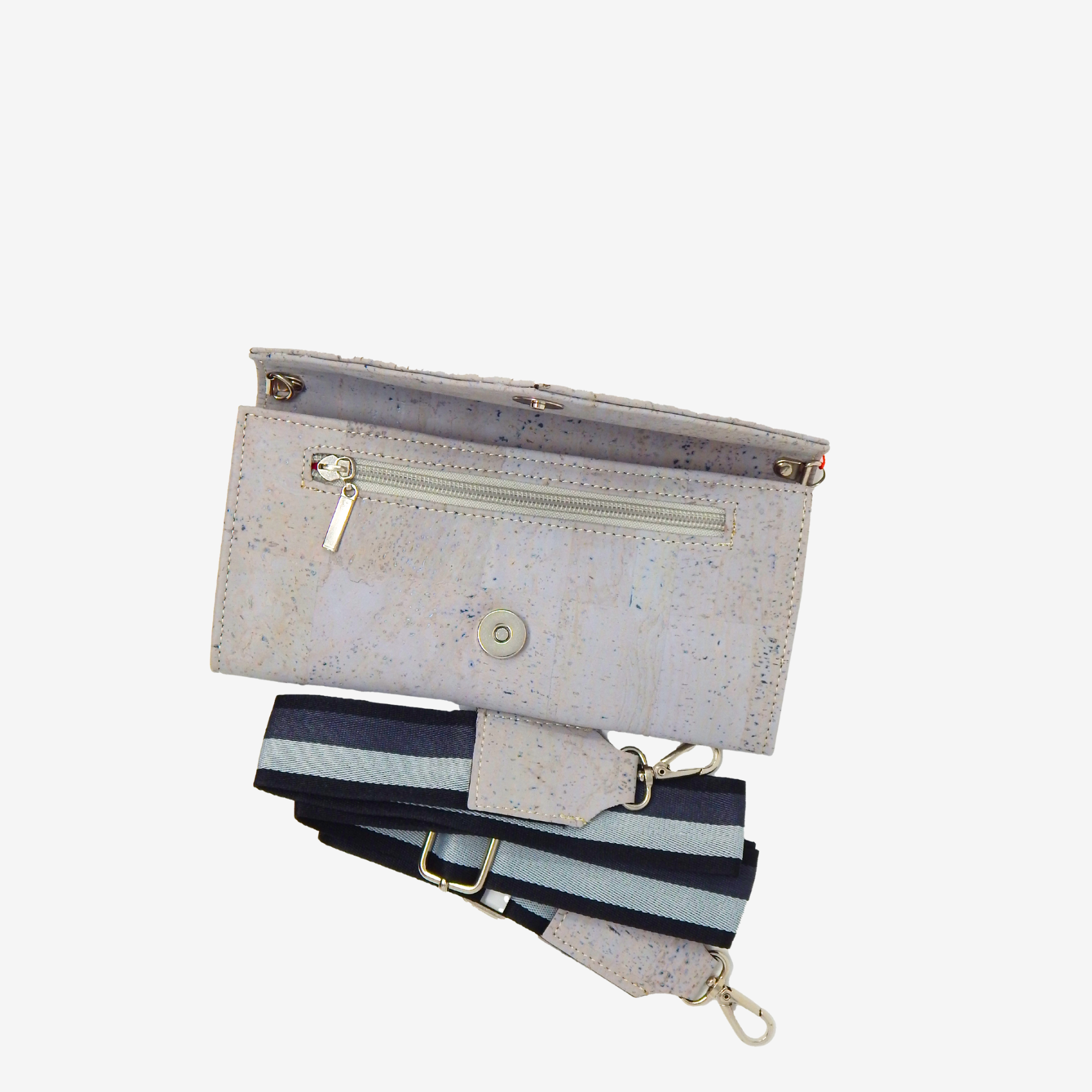 Artelusa Cork Clutch with Removable Strap #color_Grey