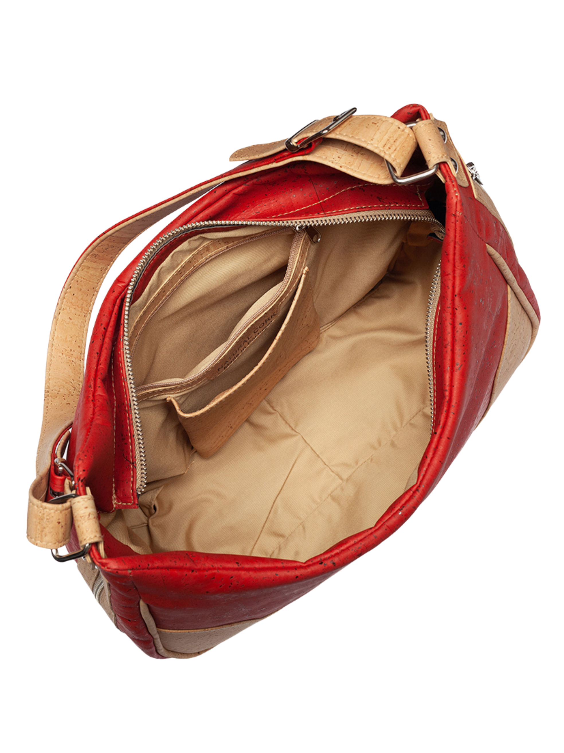 #color_ Red | Artelusa Cork Shoulder Bag - Red - 4006.48-B03_4