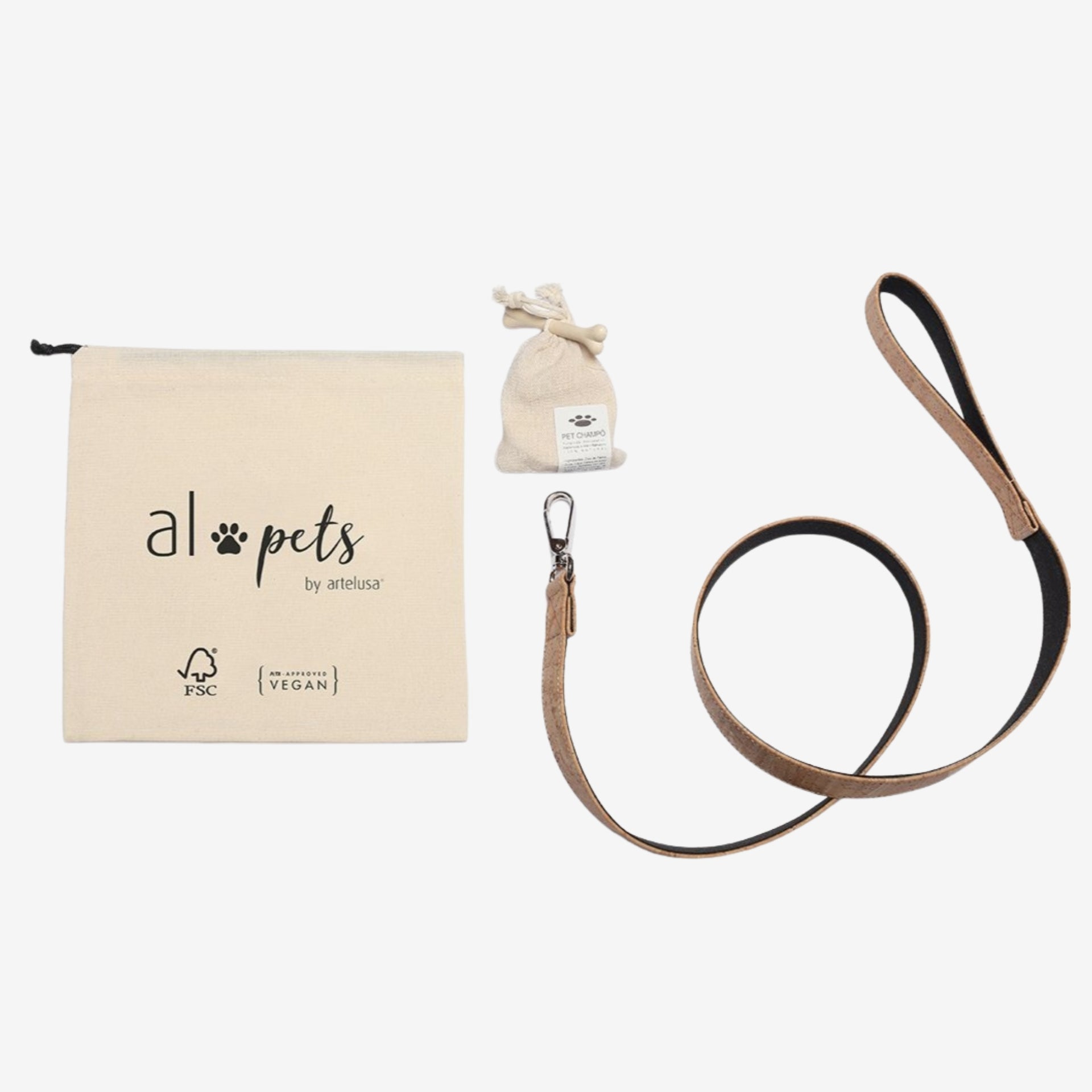 Artelusa Cork Leash and Collar - Beige - 4022.01_4020.01 #color_Beige