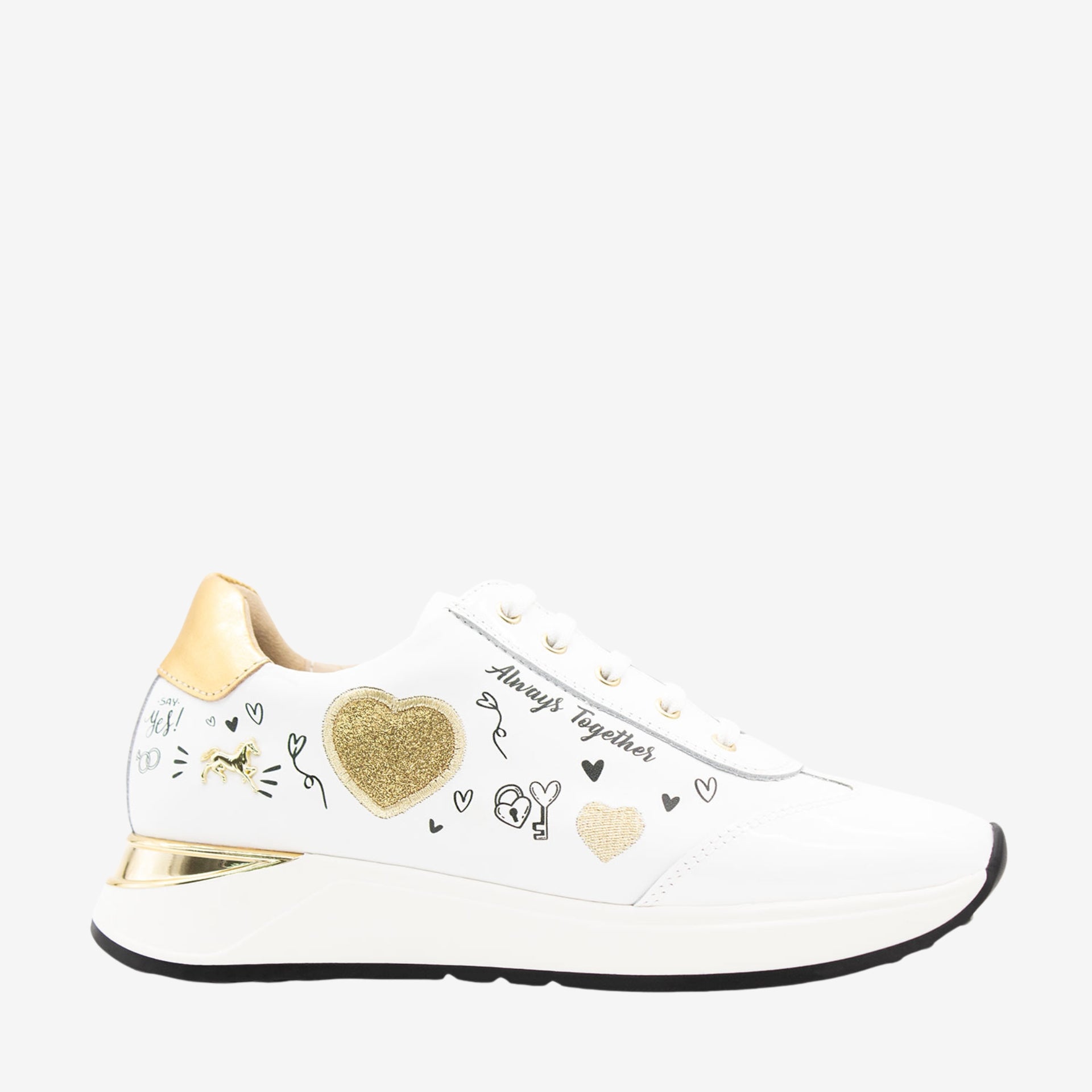 Cavalinho Always Together Sneakers for Engagement Wedding for Women SKU 48010088.16 #color_White / Gold