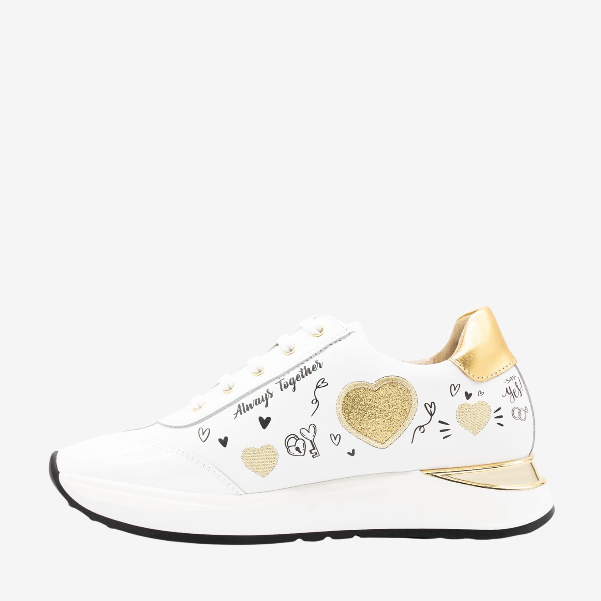 Cavalinho Always Together Sneakers for Engagement Wedding for Women SKU 48010088.16 #color_White / Gold