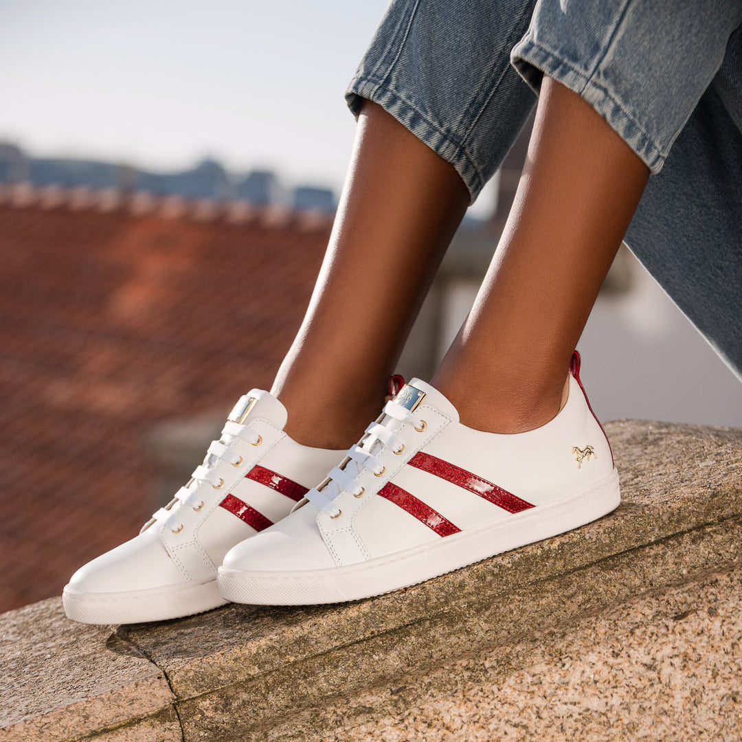 Cavalinho Gloss White Sneakers for Women SKU 48010093.04 #color_red, rouge, vermelho