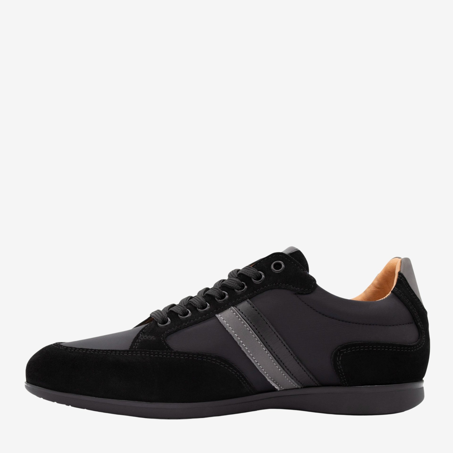 Cavalinho Striped Sporty Leather Sneakers for Men SKU 48060008.01 #color_Black