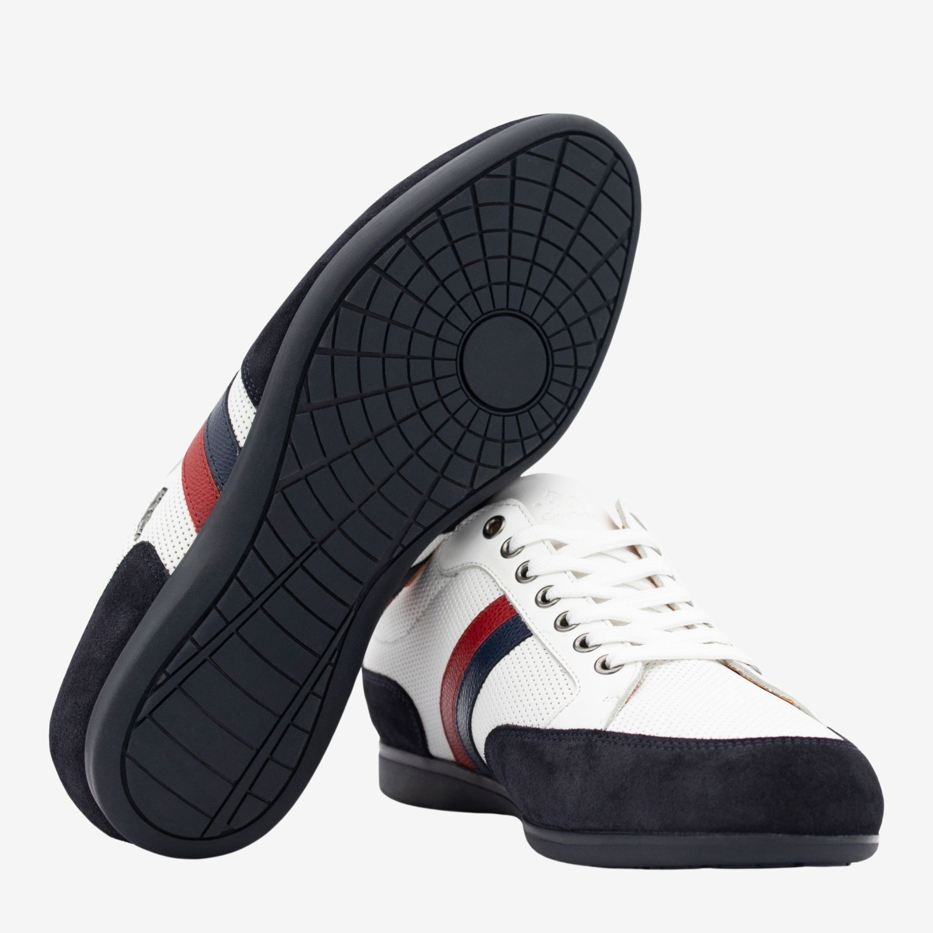 Cavalinho Striped Sporty Leather Sneakers for Men SKU 48060008.22 #color_Navy / White / Red