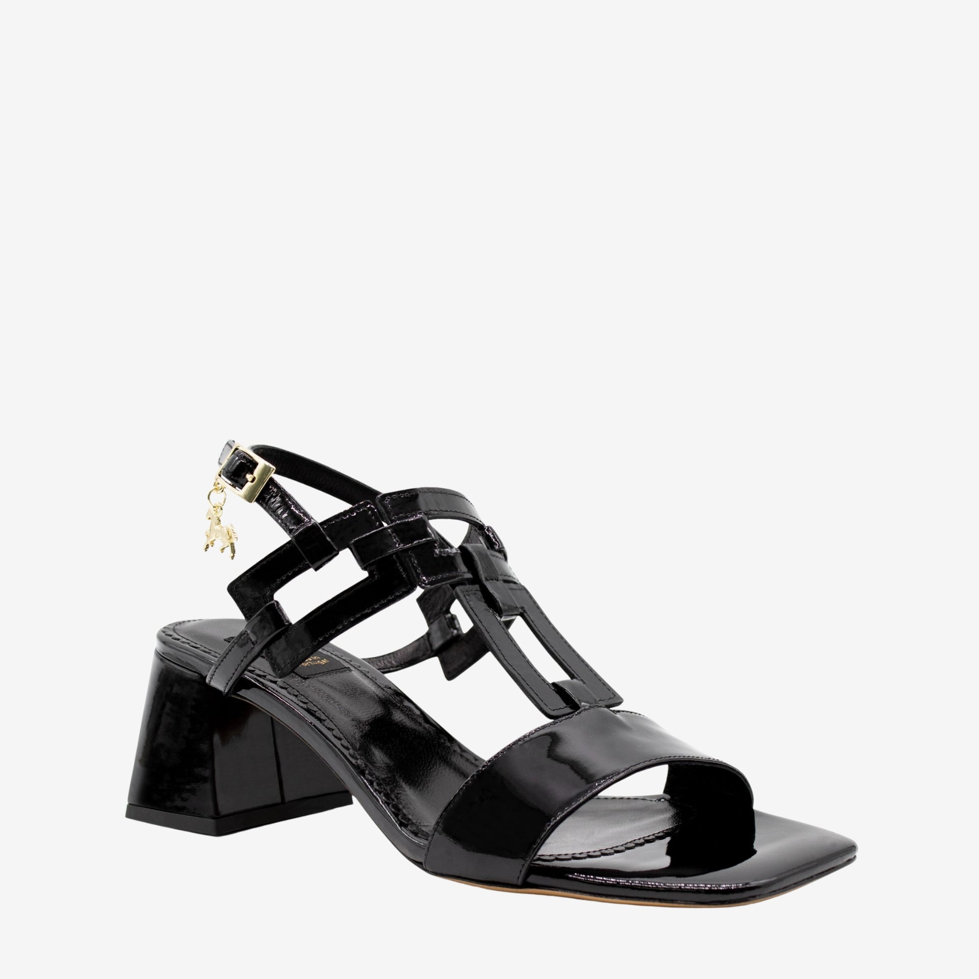 Cavalinho Jour Black Block Heel Sandal for Women SKU 48100601.01 #color_Black