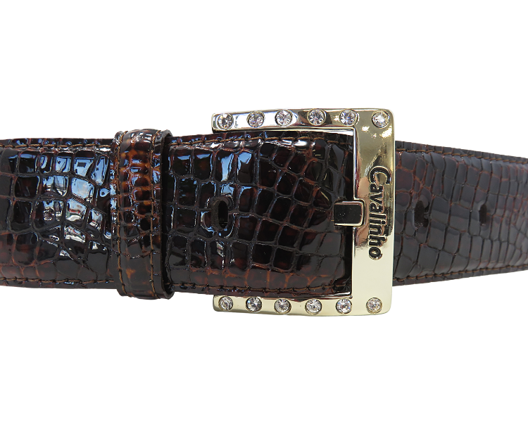 Cavalinho Classic Patent Leather Belt - Brown Gold - 5010808browngold2