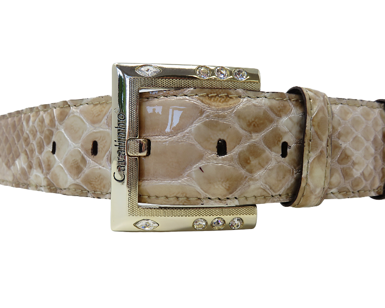 Cavalinho Galope Patent Leather Belt - Beige Gold - 5010810beigegold2