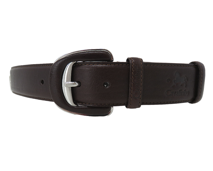 Cavalinho Classic Smooth Leather Belt - Brown Silver - 5010906silver1