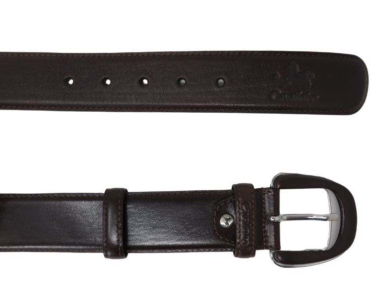 Cavalinho Classic Smooth Leather Belt - Brown Silver - 5010906silver3