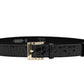 Cavalinho Gallop Patent Leather Belt - Black Gold - 58010805.01_1