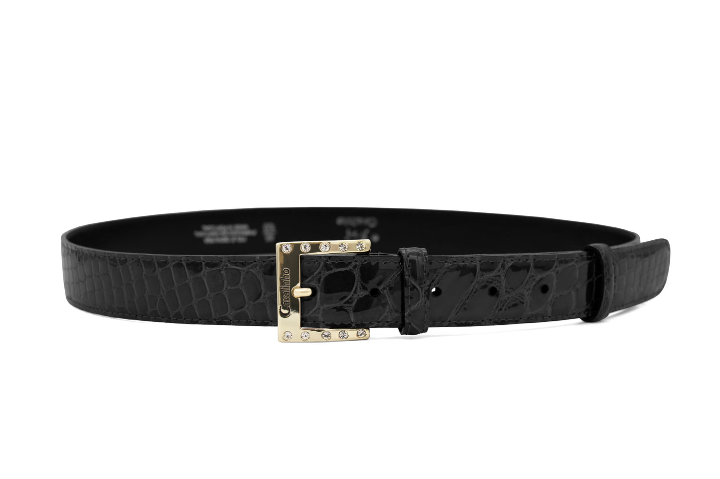 Cavalinho Galope Patent Leather Belt - Black Gold - 58010805.01_1