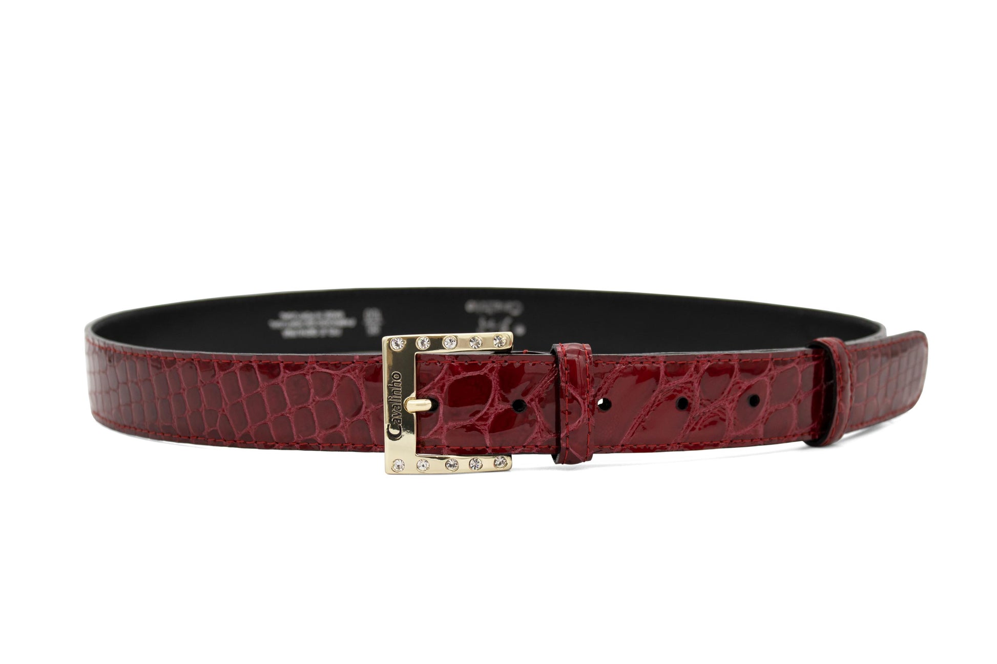 Cavalinho Gallop Patent Leather Belt - DarkRed Gold - 58010805.04_1