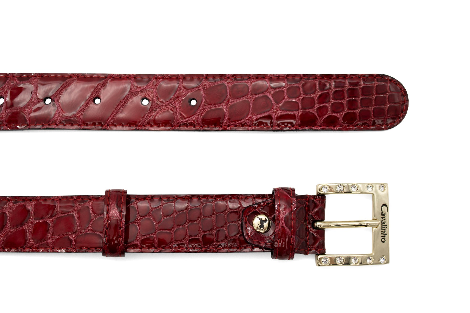 Cavalinho Gallop Patent Leather Belt - DarkRed Gold - 58010805.04_3