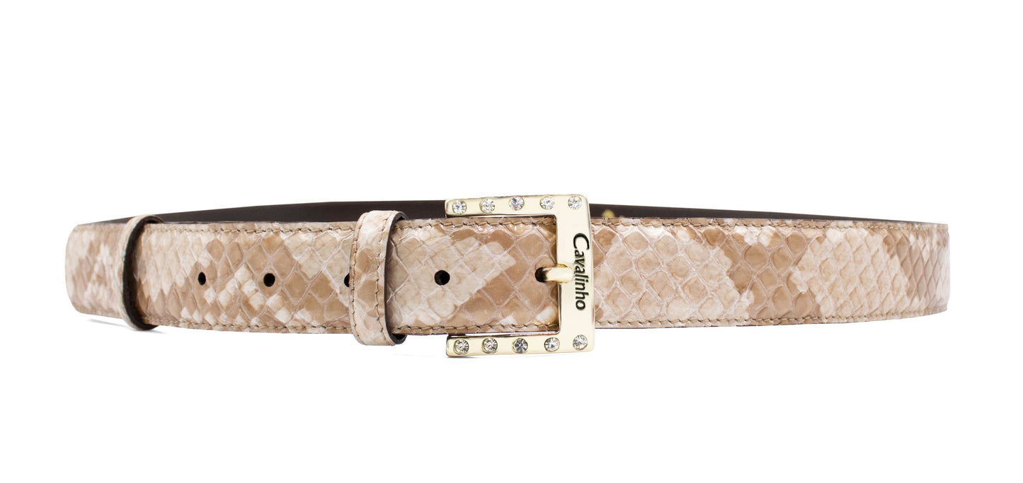 Cavalinho Galope Patent Leather Belt - Beige Gold - 58010805.05_1