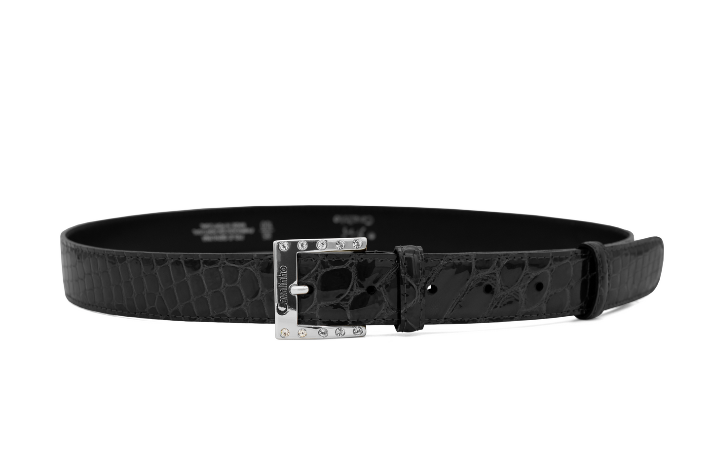 Cavalinho Gallop Patent Leather Belt - Black Silver - 58010805.S.01_1