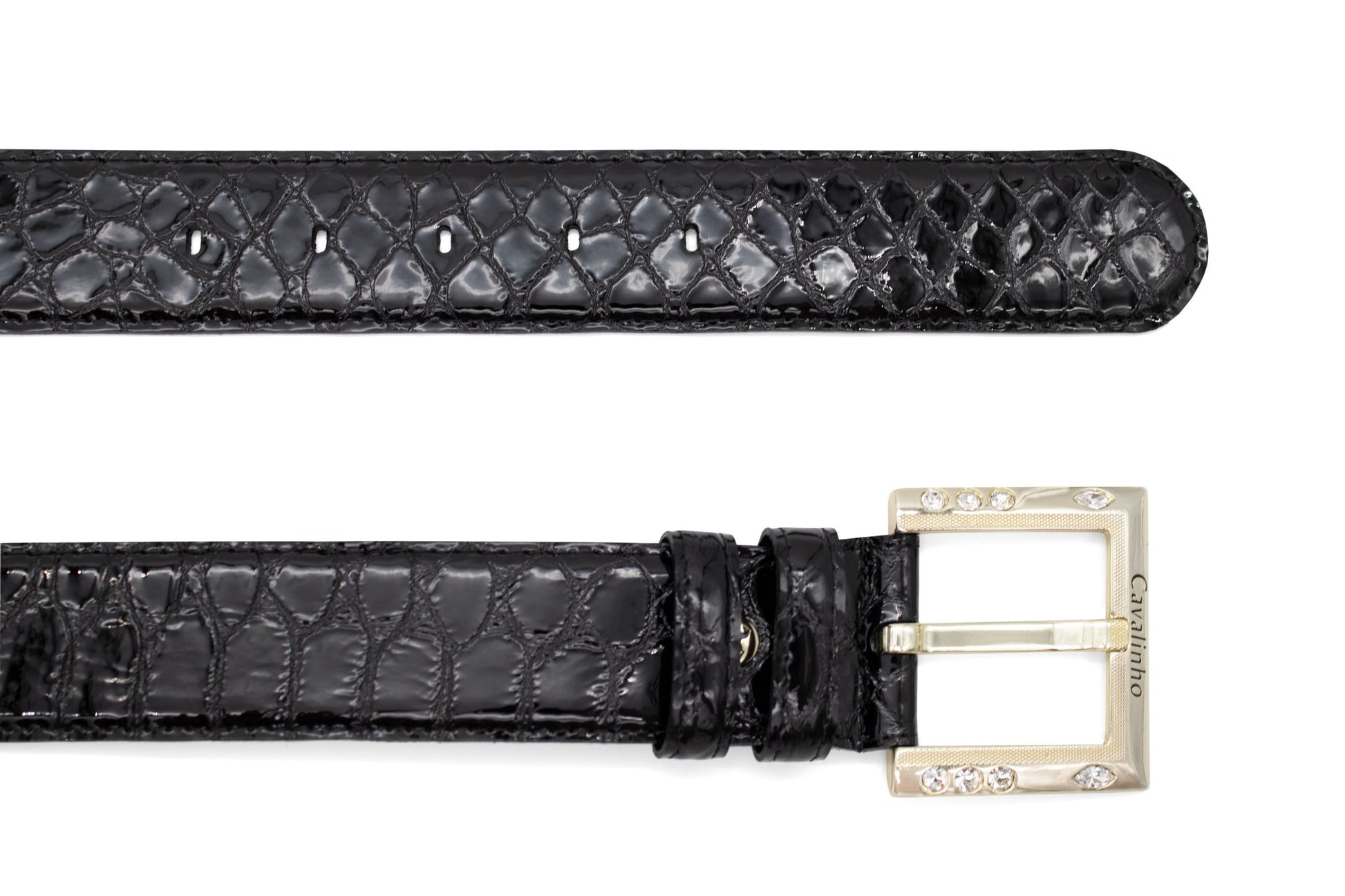Cavalinho Galope Patent Leather Belt - Black Gold - 58010810.01_3