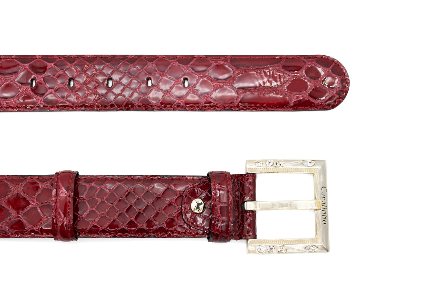 Cavalinho Gallop Patent Leather Belt - DarkRed Gold - 58010810.04_3