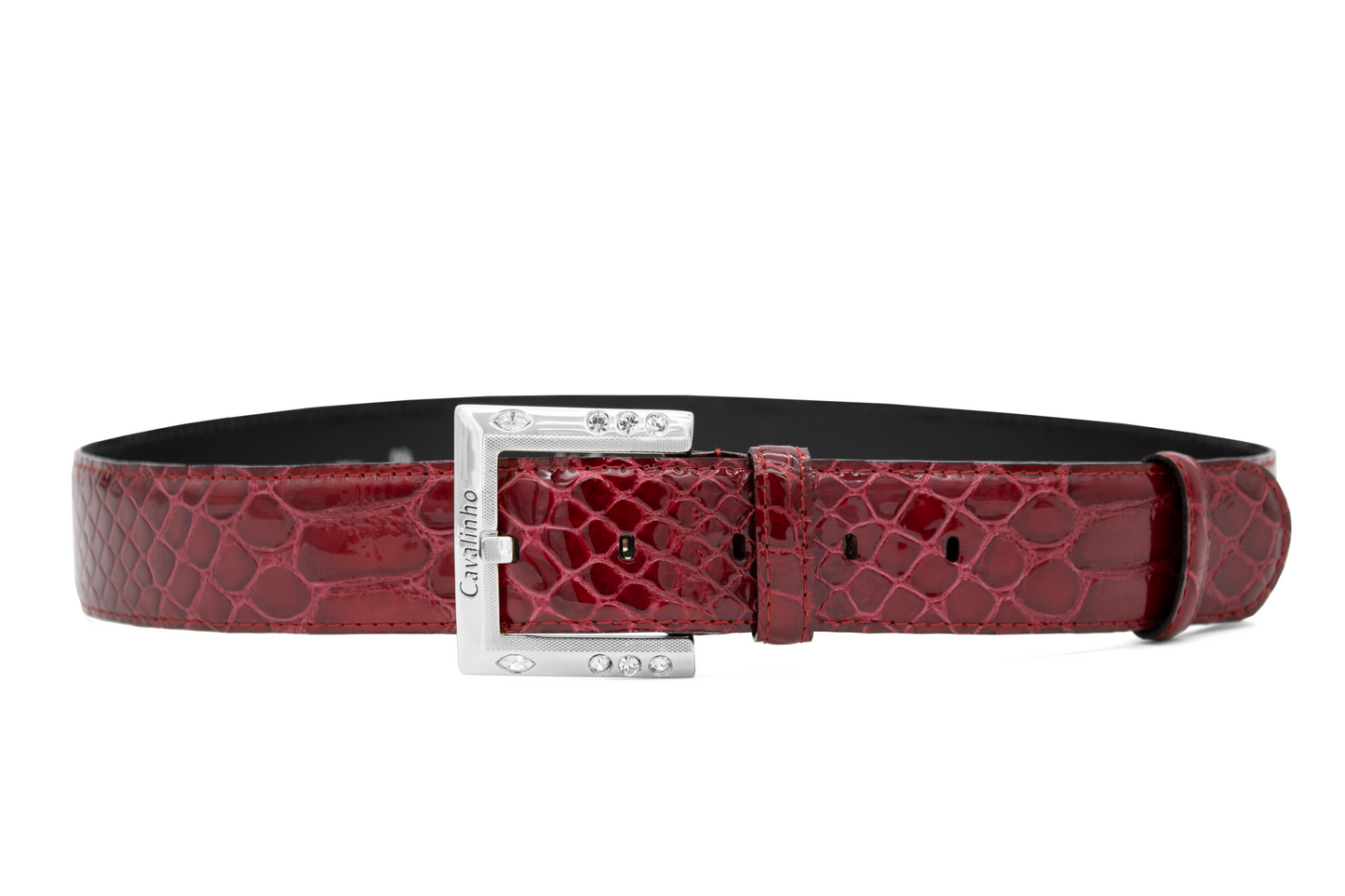 Cavalinho Gallop Patent Leather Belt - DarkRed Silver - 58010810.S.04_1