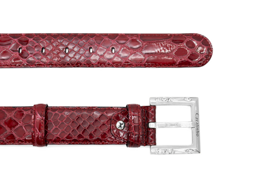 Cavalinho Galope Patent Leather Belt - DarkRed Silver - 58010810.S.04_3