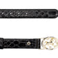 Cavalinho Oval Horse Leather Belt - Black Gold - 58010817.01_2