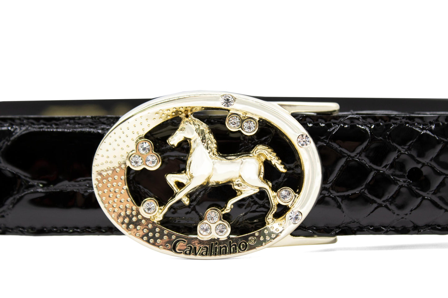 Cavalinho Oval Horse Leather Belt - Black Gold - 58010817.01_3
