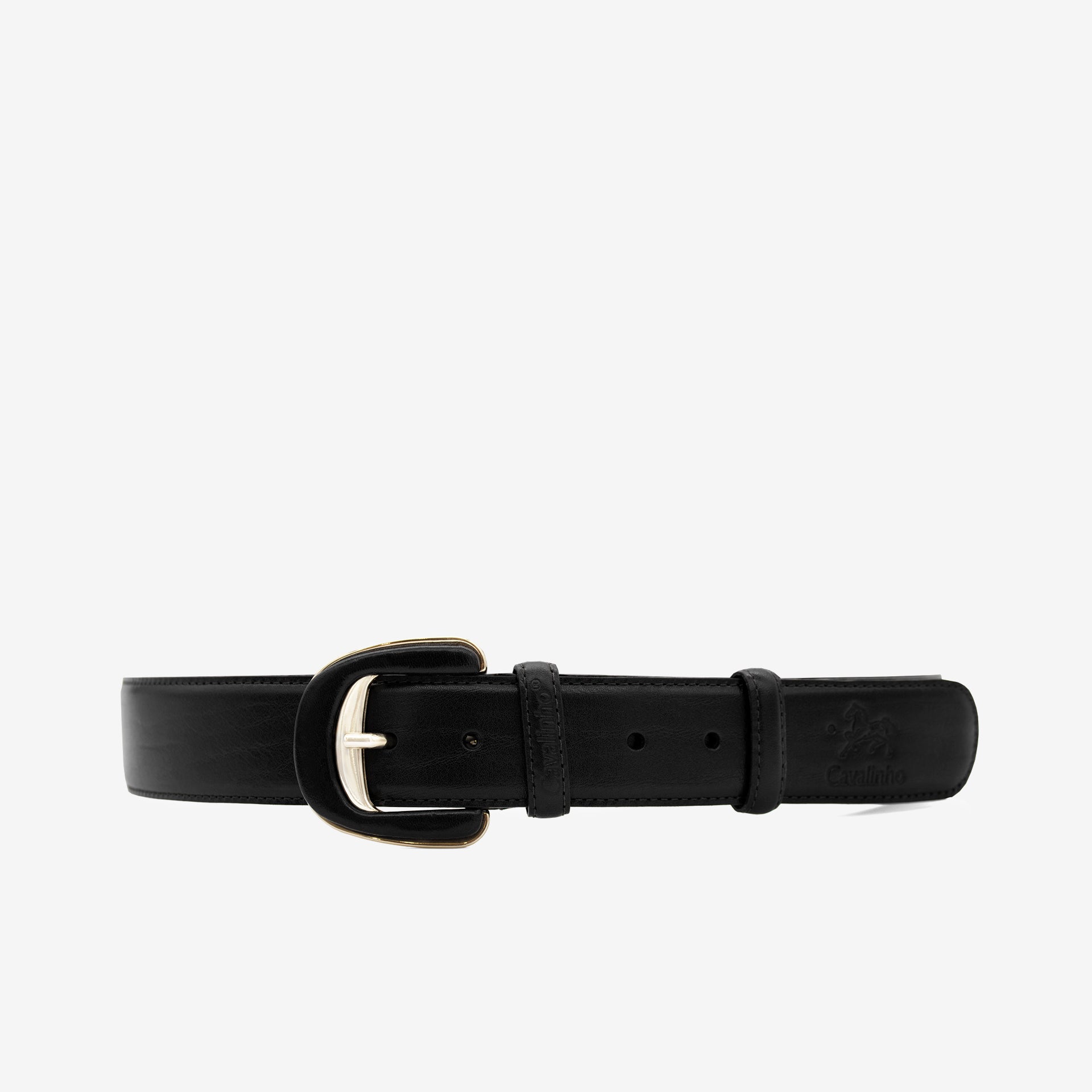Cavalinho Classic Black Smooth Leather Belt for Women SKU 58010906.01 #color_black