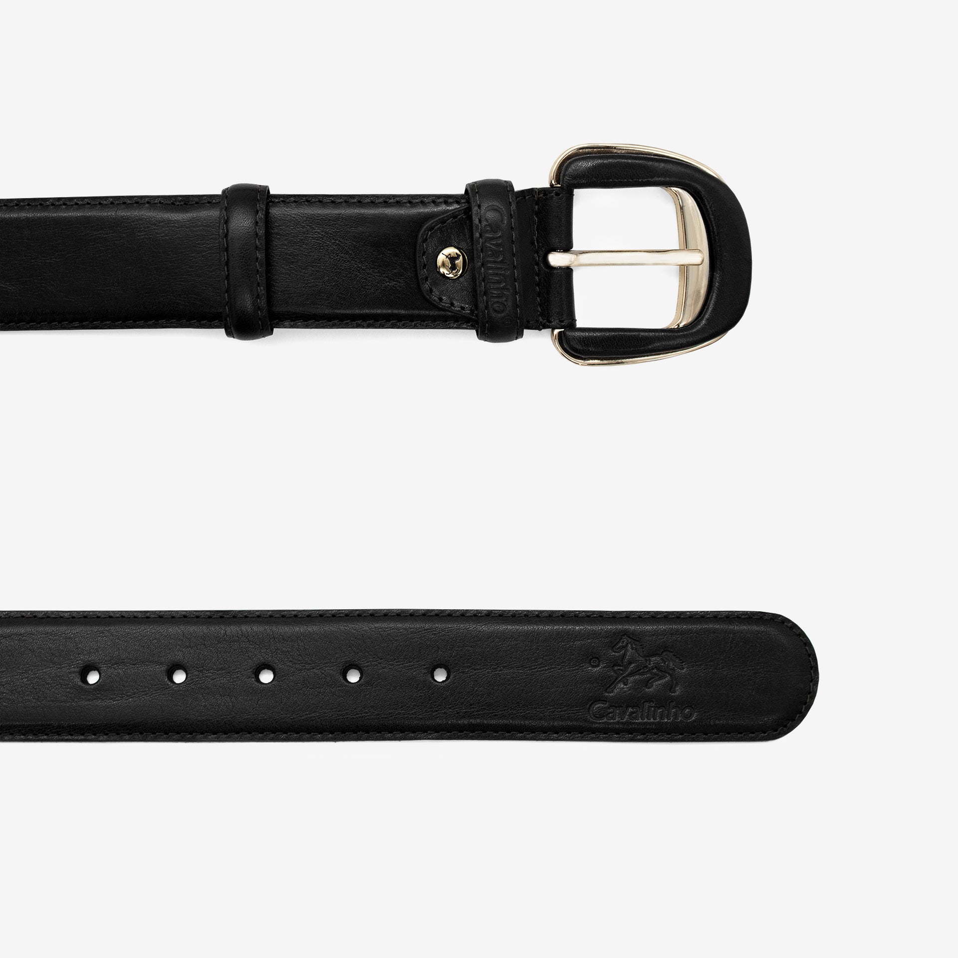 Cavalinho Classic Black Smooth Leather Belt for Women SKU 58010906.01 #color_black