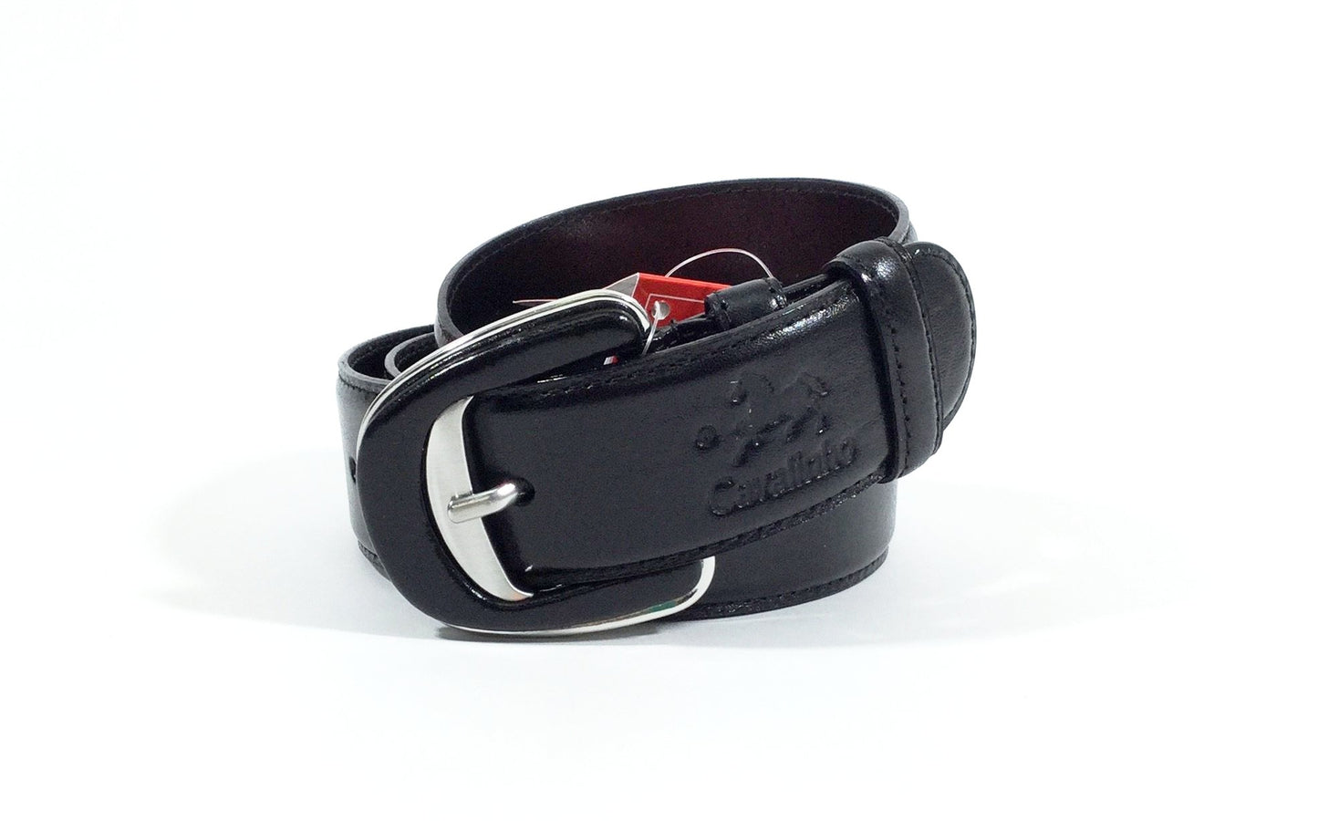 Cavalinho Classic Smooth Leather Belt - Black Silver - 58010906.01_Silver