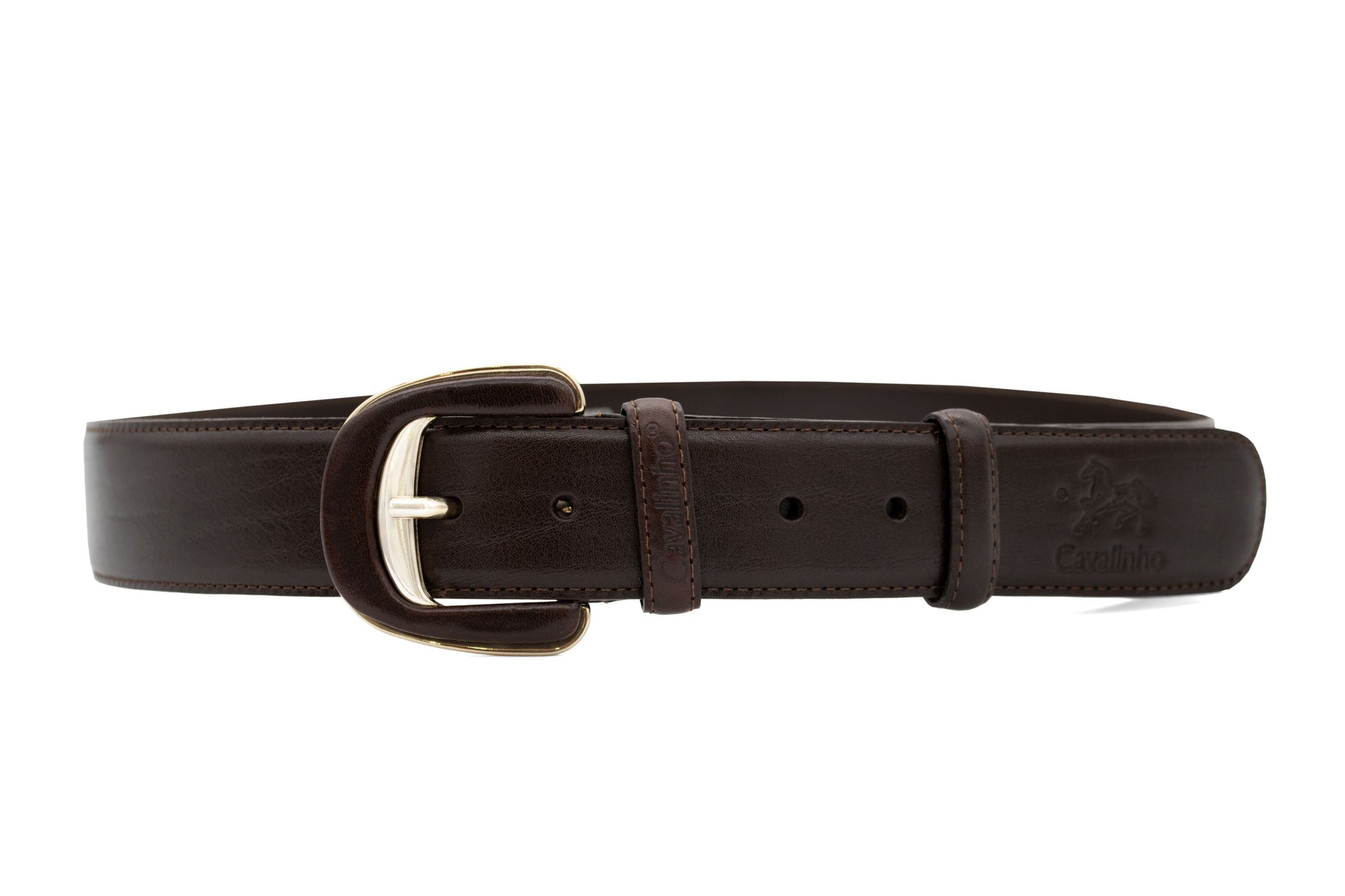 Cavalinho Classic Smooth Leather Belt - Brown Silver - 58010906.02_1_c93c8352-2de1-4b45-99ff-3ddef0c118aa