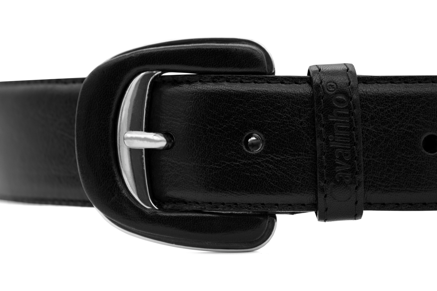 Cavalinho Classic Smooth Leather Belt - Black Silver - 58010906.S.01_2