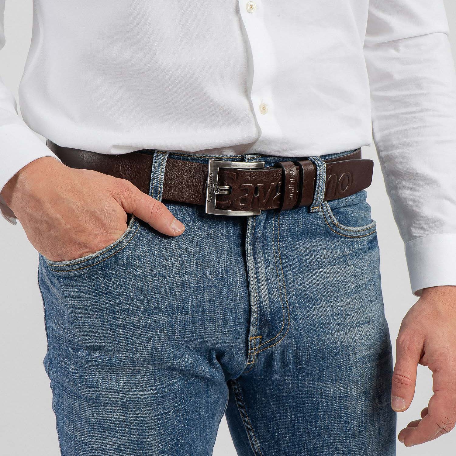 Cavalinho Sporty Leather Belt for Men SKU 58020504.02 #color_brown / brun / marrom