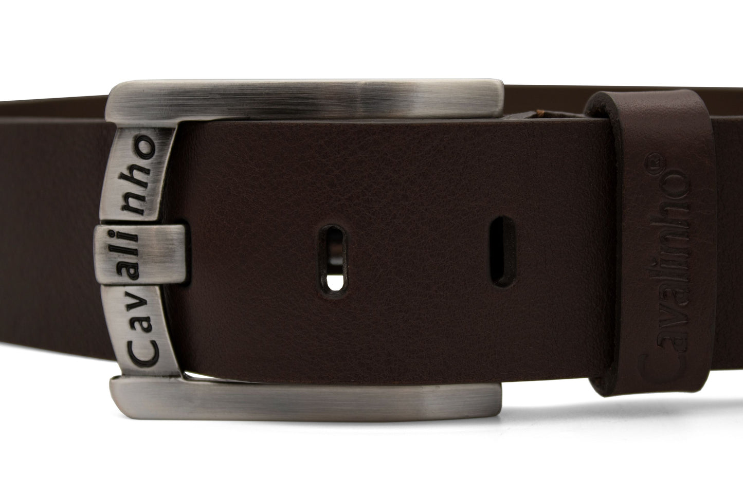 Cavalinho Sport Leather Belt - Brown Silver - 58020507.02_2