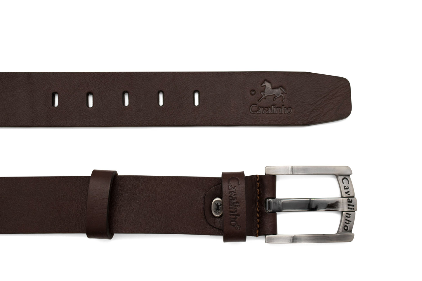 Cavalinho Sport Leather Belt - Brown Silver - 58020507.02_3