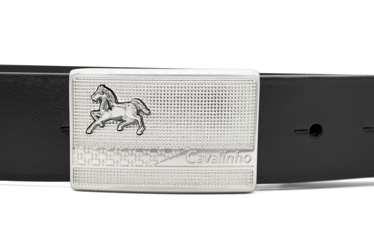 Cavalinho Sporty Leather Belt - Black Silver - 58020541.01_3