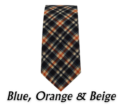 Relhok Plaid Necktie - Blue Orange & Beige - 5_fcfa0add-0c27-4d57-83a4-9980230df7fd