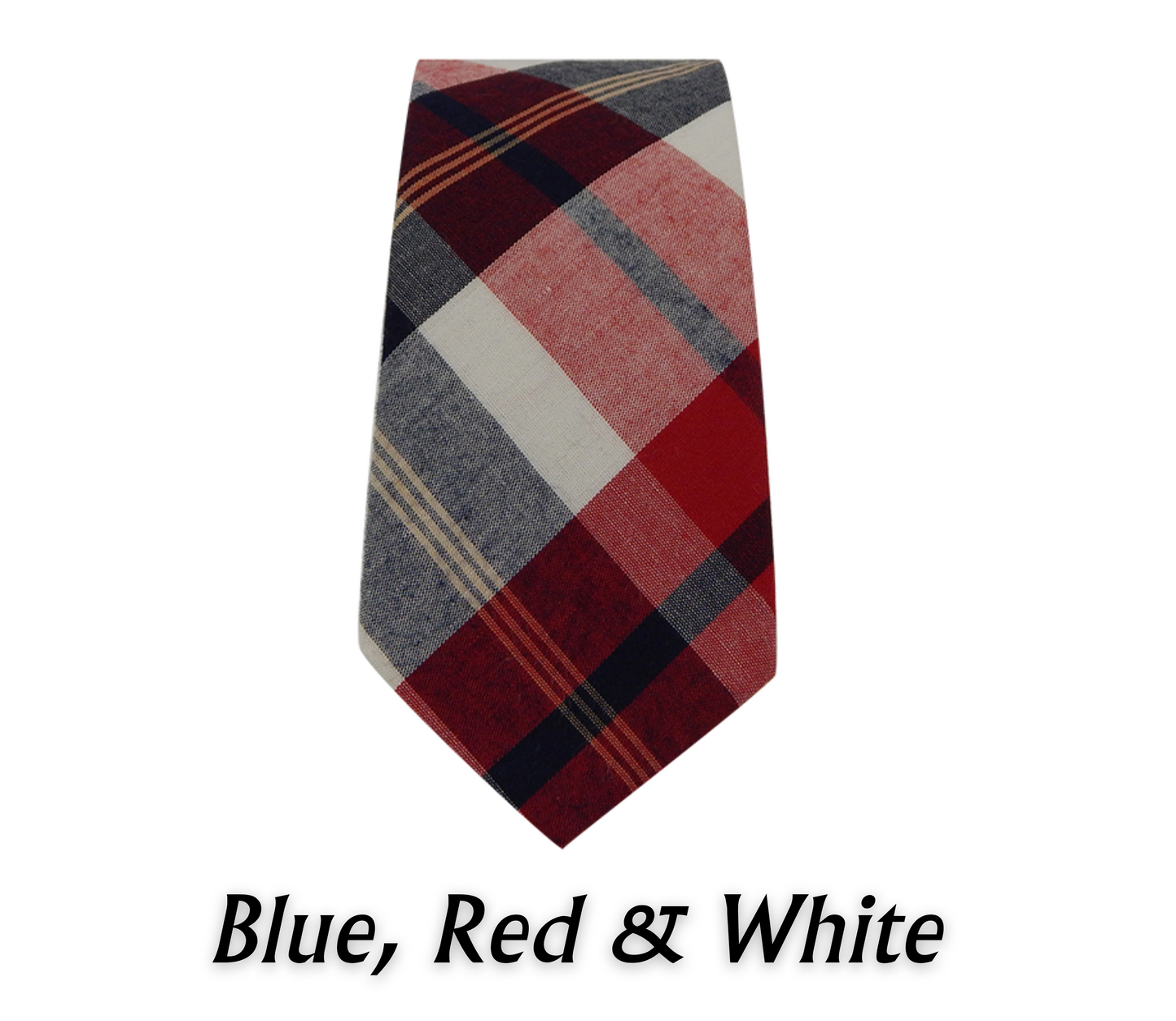Relhok Plaid Necktie - Red Blue & White - 7_90531b5f-ac0d-4e62-ab82-dc76c5f42550