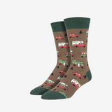 Socksmith Are We There Yet? Brown and Green Socks for Men #print_Brown