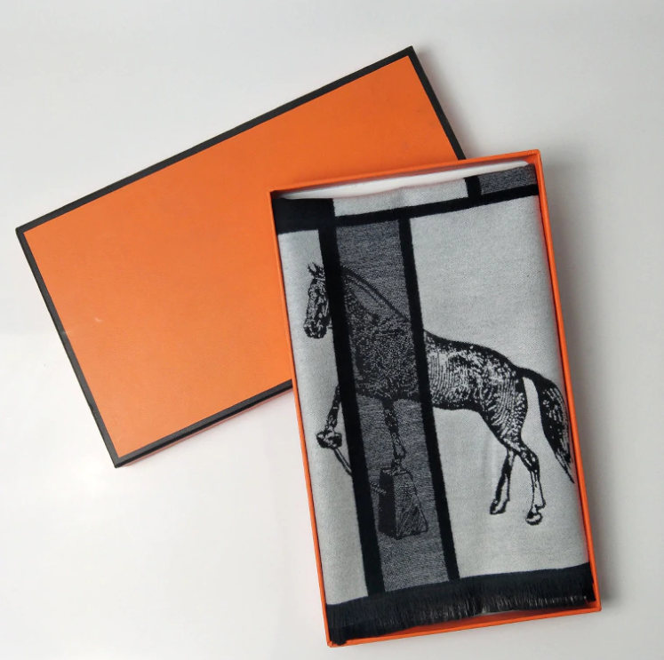 Relhok Horse Print Scarf - - BlackS