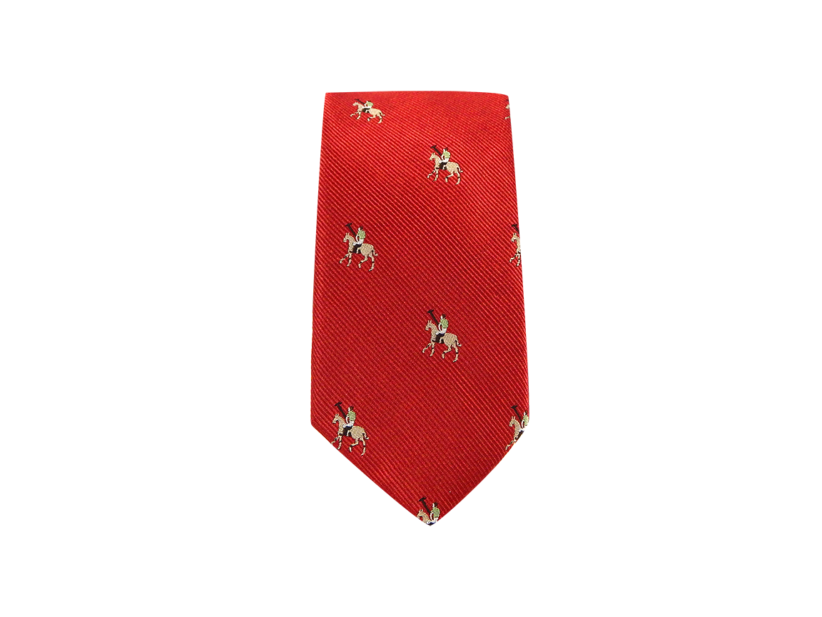 Relhok Men's Horse Print Necktie - Red - DSCN8834